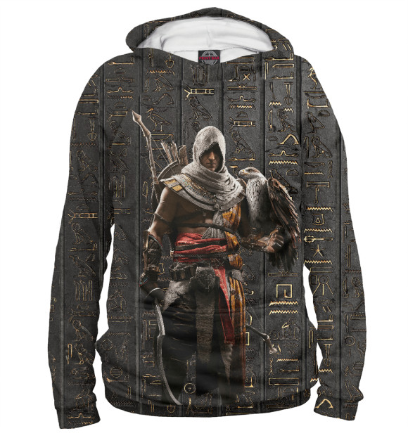 Мужское худи с изображением Assassin's Creed Origins цвета Белый