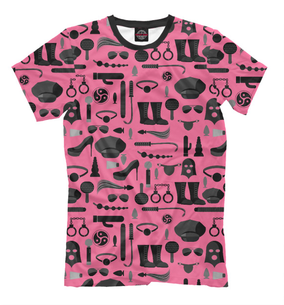 Мужская футболка с изображением БДСМ цвета Темно-розовый