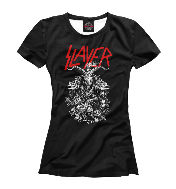 Футболка для девочек с изображением Slayer цвета Белый