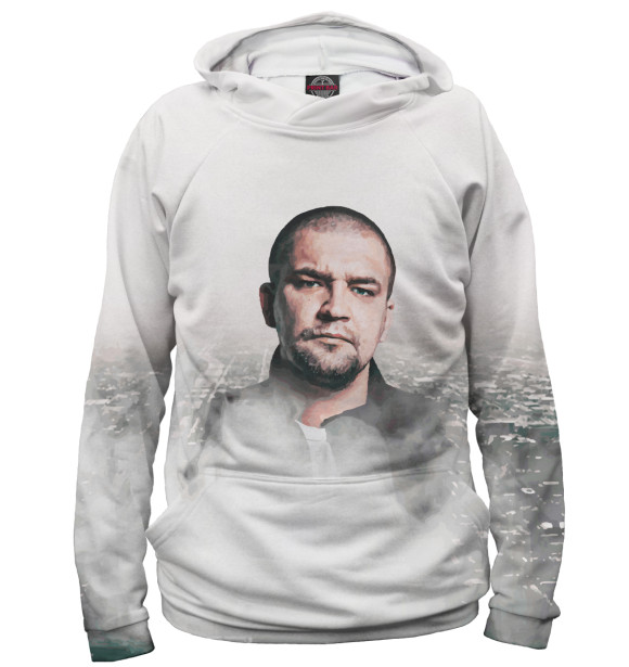 Женское худи с изображением Баста цвета Белый