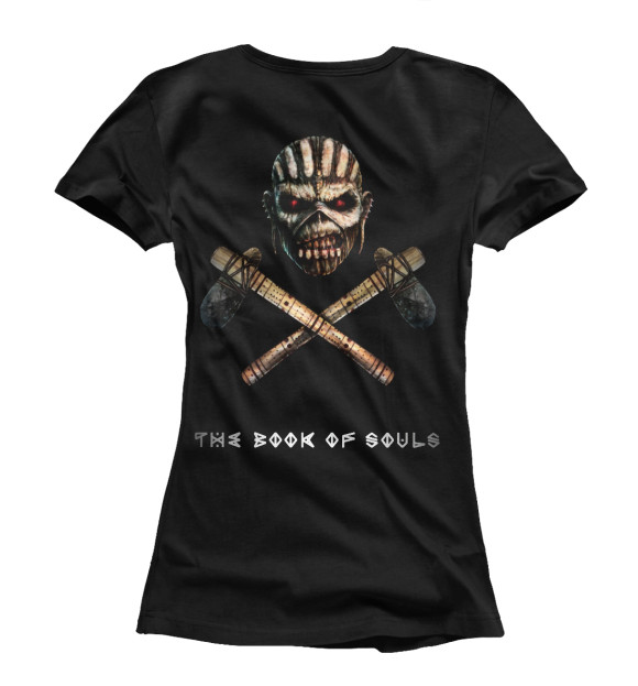 Женская футболка с изображением The Book of Souls цвета Белый