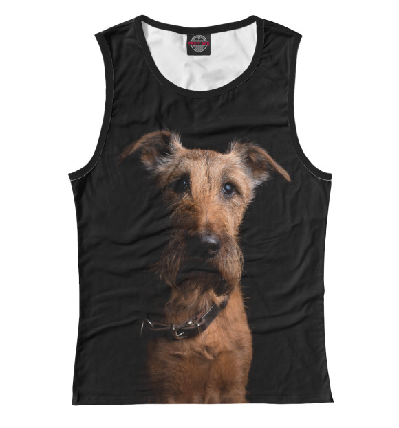 Женская майка с изображением Ирландский терьер цвета Белый