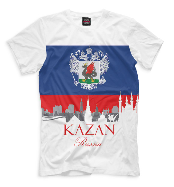 Мужская футболка с изображением Казань цвета Молочно-белый
