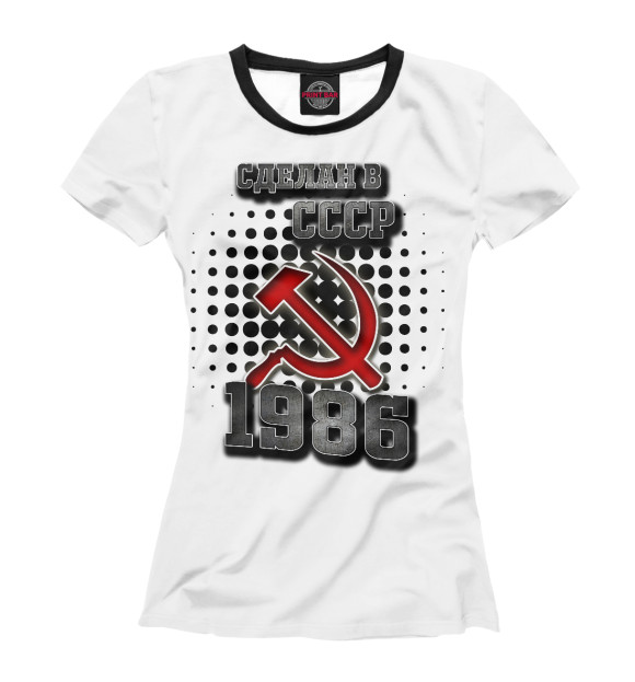 Футболка для девочек с изображением 1986 цвета Белый