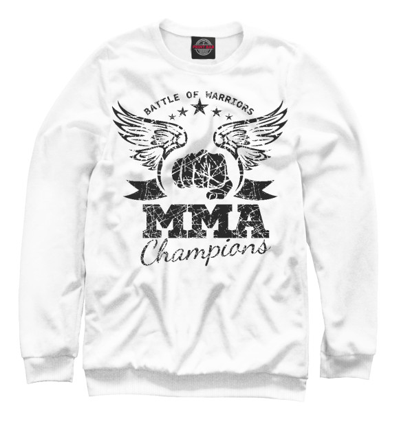 Свитшот для мальчиков с изображением MMA Champions цвета Белый
