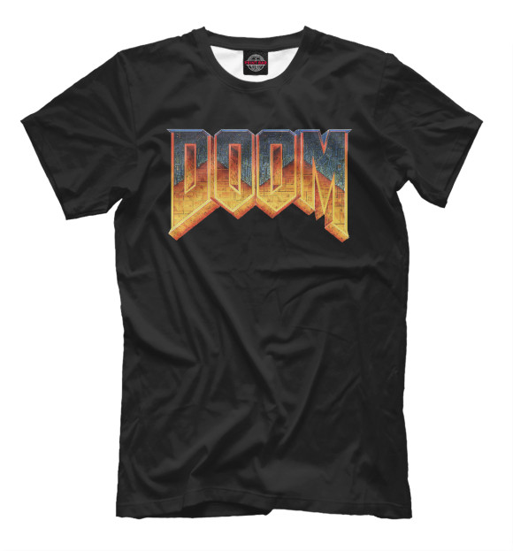 Футболка для мальчиков с изображением DOOM цвета Черный