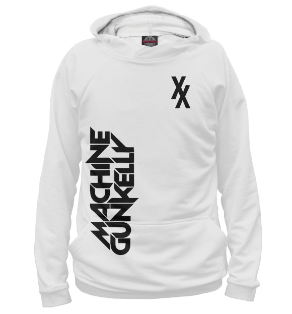 Мужское худи с изображением Machine Gun Kelly цвета Белый