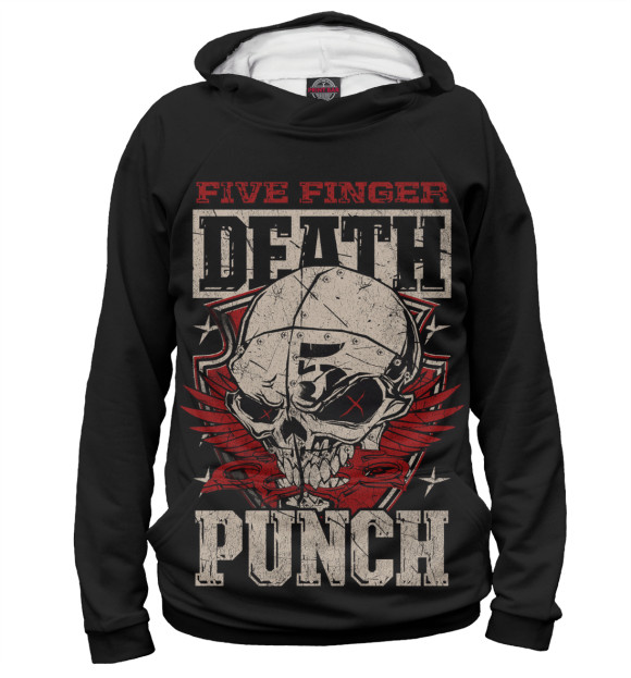 Женское худи с изображением Five Finger Death Punch цвета Белый