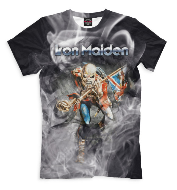 Мужская футболка с изображением Iron Maiden цвета Серый