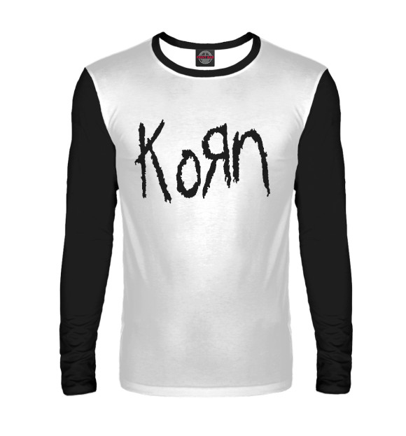 Мужской лонгслив с изображением Korn цвета Белый
