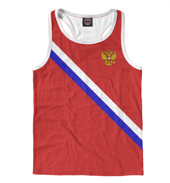 Мужская майка-борцовка с изображением Россия Головин 17 цвета Белый