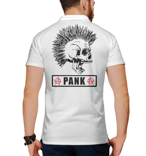 Мужское поло с притом Punks not dead цвета Белый Мужское поло с изображением Punks not dead цвета Белый