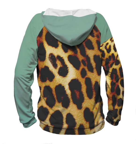 Женское худи с изображением Леопард цвета Белый