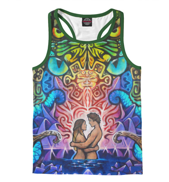 Мужская майка-борцовка с изображением ДВОЕ цвета Белый