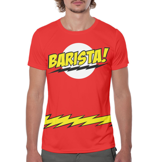 Мужская футболка с изображением Barista! цвета Белый