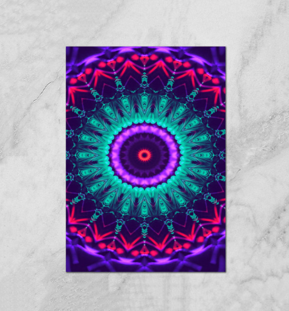Плакат с изображением Mandala цвета Белый