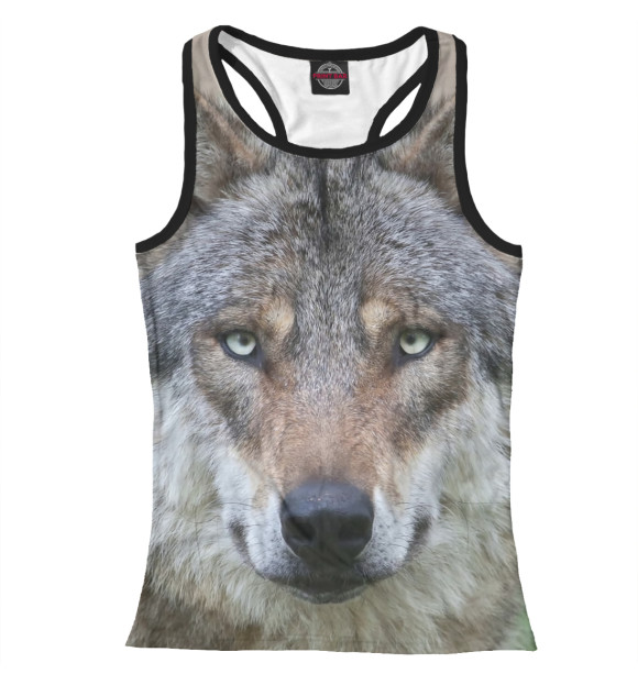 Женская майка-борцовка с изображением Wolf цвета Белый