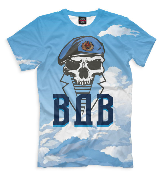 Мужская футболка с изображением ВДВ цвета Грязно-голубой