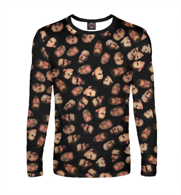 Мужской лонгслив с изображением Лица цвета Белый