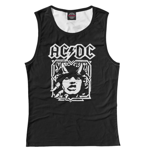 Майка для девочки с изображением AC/DC цвета Белый