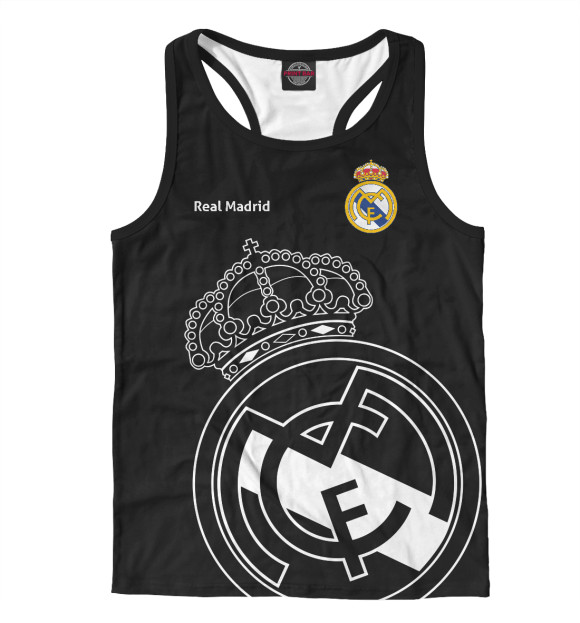 Мужская майка-борцовка с изображением Real Madrid цвета Белый