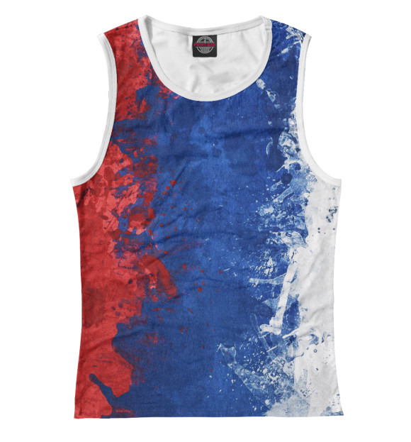 Женская майка с изображением Russian Flag цвета Белый