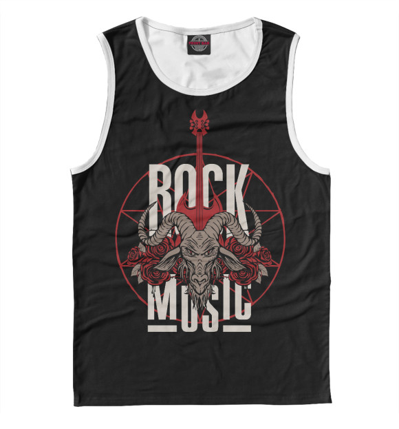 Майка для мальчика с изображением Rock Music цвета Белый