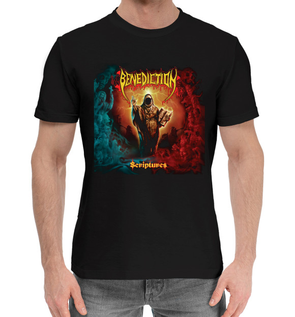 Мужская хлопковая футболка с притом Benediction цвета Черный Мужская хлопковая футболка с изображением Benediction цвета Черный