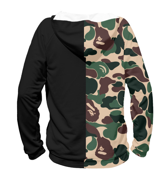 Женское худи с изображением BAPE цвета Белый
