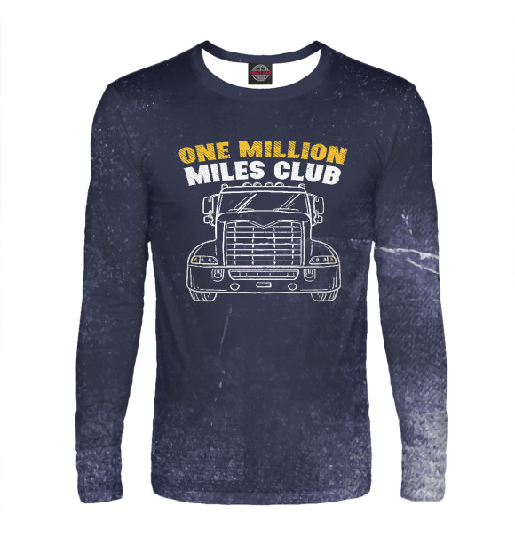 Мужской лонгслив с изображением One Million Miles Club цвета Белый
