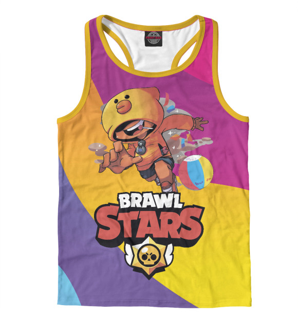 Мужская майка-борцовка с изображением Brawl stars цвета Белый