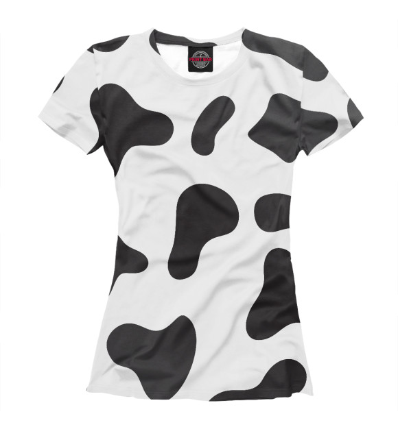 Женская футболка с изображением Камуфляж коровы цвета Белый