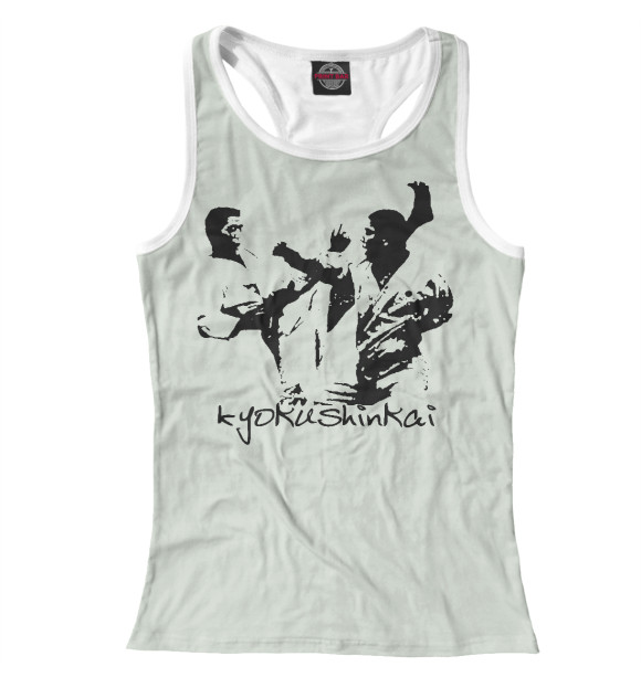 Женская майка-борцовка с изображением КАРАТЭ цвета Белый