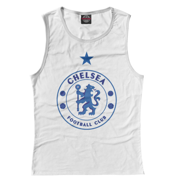 Майка для девочки с изображением Логотип FC Chelsea цвета Белый
