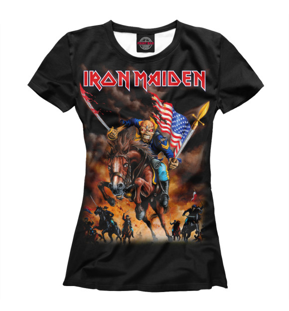 Женская футболка с изображением Iron Maiden цвета Белый