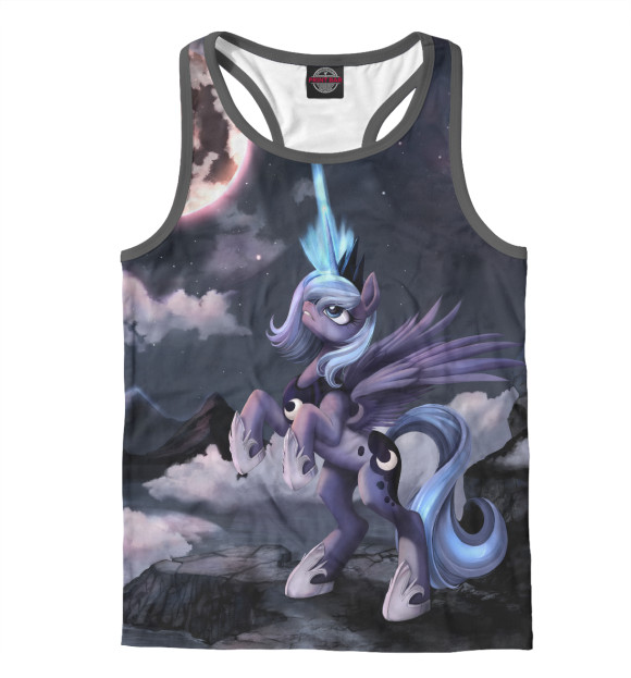 Мужская майка-борцовка с изображением Luna цвета Белый