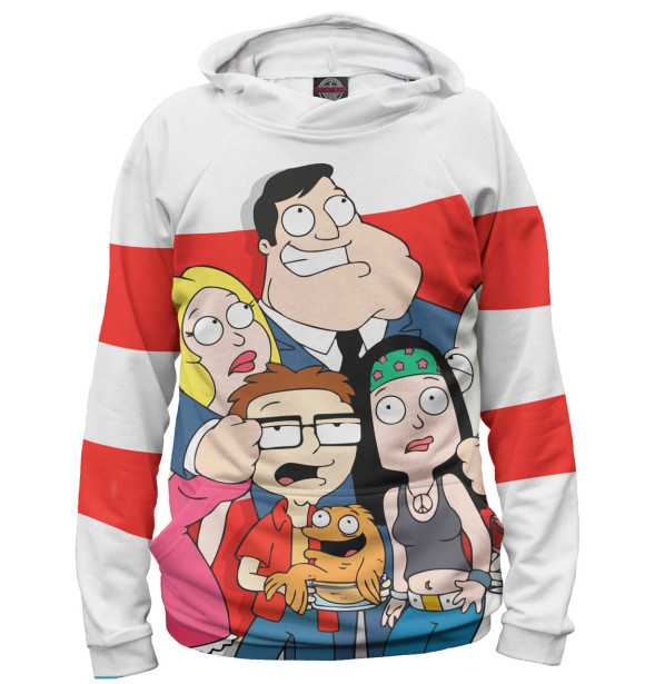 Женское худи с изображением Американский папаша цвета Белый