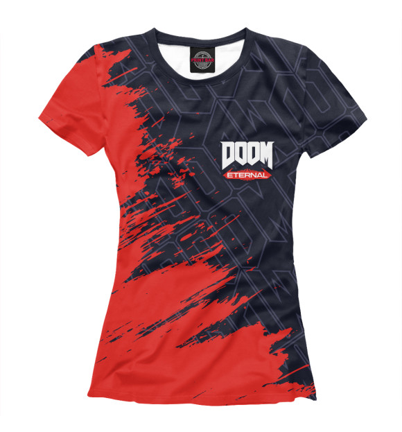 Футболка для девочек с изображением Doom Eternal / Дум Этернал цвета Белый