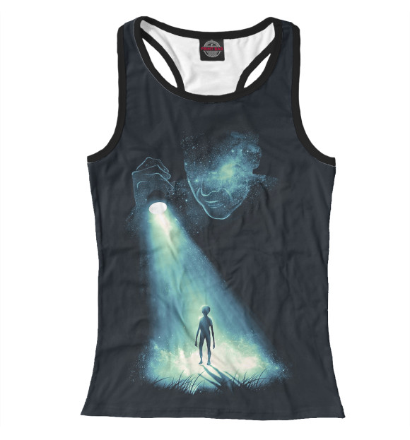 Женская майка-борцовка с изображением Space Observer цвета Белый