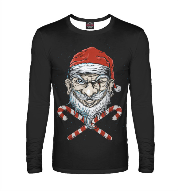 Мужской лонгслив с изображением Bad Santa цвета Белый