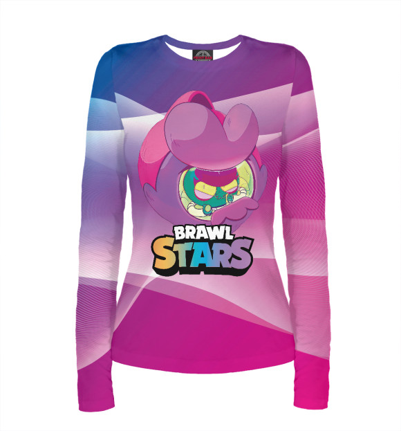 Женский лонгслив с изображением BrawlStars Eve Ева цвета Белый