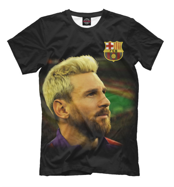 Футболка для мальчиков с изображением Messi king Leo цвета Черный