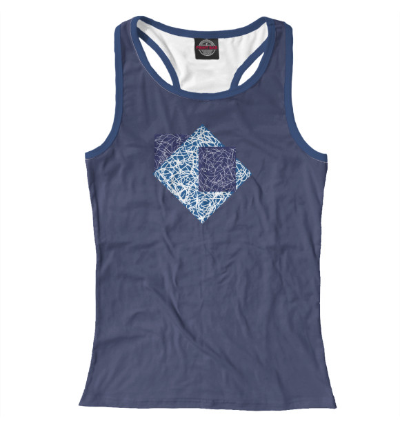 Женская майка-борцовка с изображением Малевич (абстракция) цвета Белый