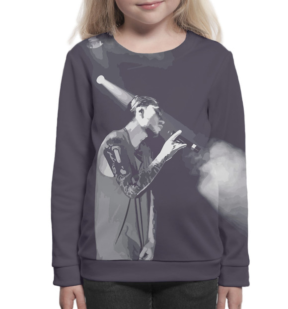 Свитшот для девочек с изображением Скриптонит цвета Белый