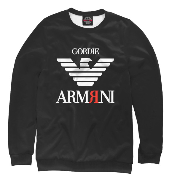 Свитшот для мальчиков с изображением ARMЯNI цвета Белый