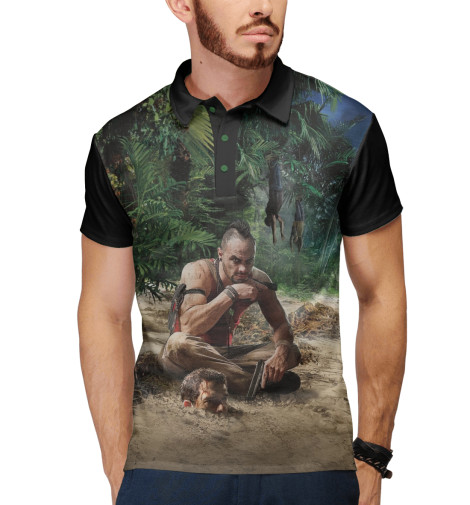 

Поло Print Bar, Белый, Far Cry 3 — Ваас