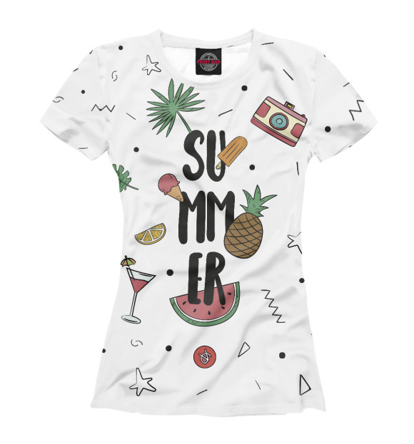 Женская футболка с изображением Summer Party цвета Белый