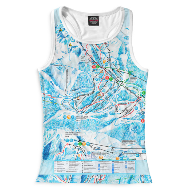 Женская майка-борцовка с изображением Сочи цвета Белый