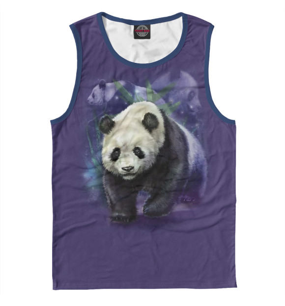 Майка для мальчика с притом Панда цвета Белый Майка для мальчика с изображением Панда цвета Белый