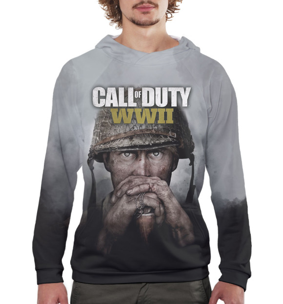 Мужское худи с изображением Call of Duty: WWII цвета Белый